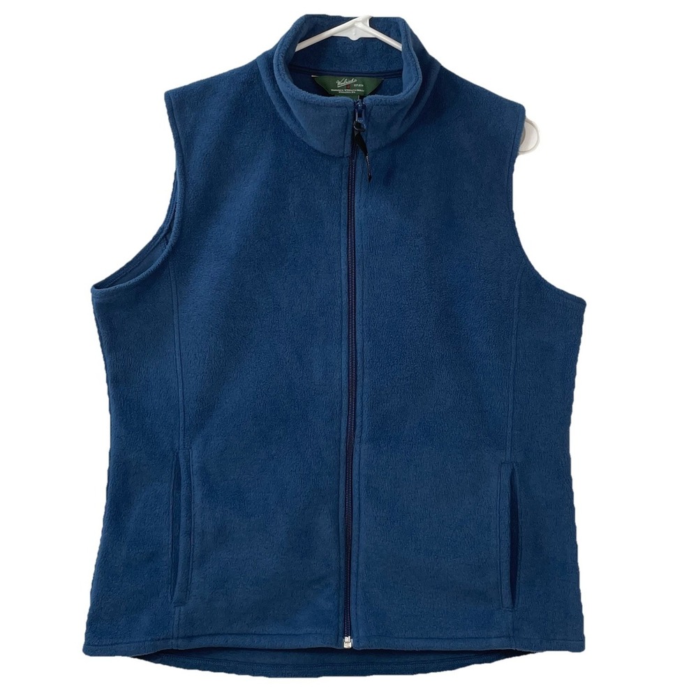 Woolrich Womens Large Fleece Vest Marine Blue Trail Hiking Gorpcore‎ Outdoor